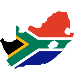 SES Distribution : South African Flag in Country Map Shape